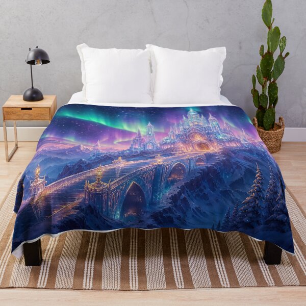 Item preview, Enchanted Ice Castle Under the Northern Lights Magical Christmas Fantasy designed and sold by acceleratorhams.