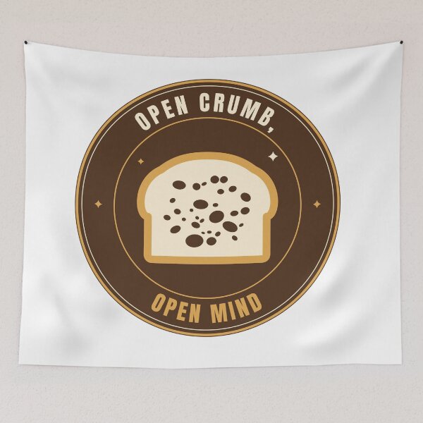 Item preview, Open Crumb, Open Mind | Funny Sourdough Baker Bread Slice Badge designed and sold by Mega-Shopping.