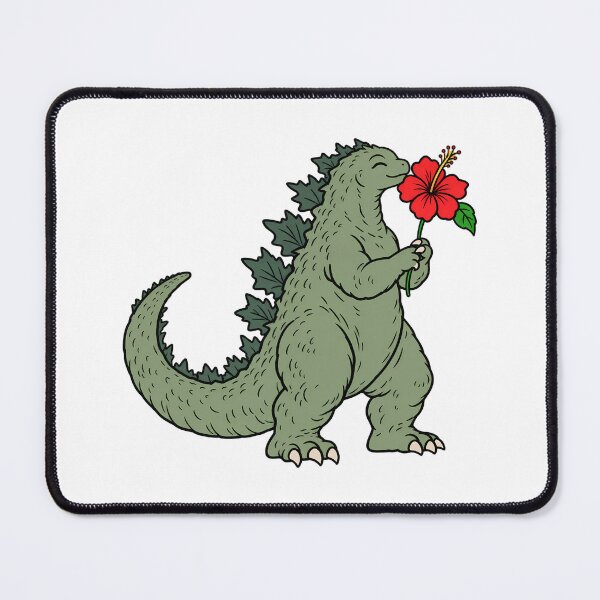 Item preview, Aesthetic Cute Green Monster with Red Hibiscus Flower designed and sold by NatureStyle555.