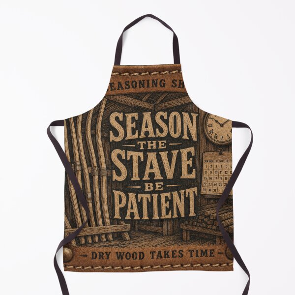 Item preview, Season The Stave Be Patient – Bow Staves Drying Shed Leather Patch Design designed and sold by BoosterShop.