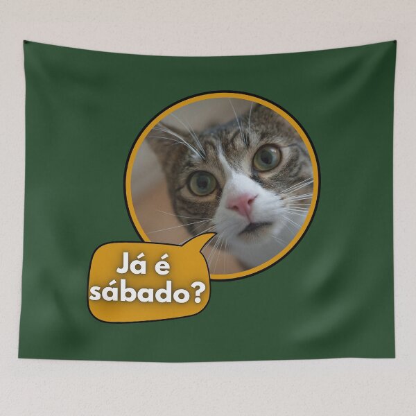 Artikelvorschau, Gato "já é sábado?" entworfen und verkauft von DiFraia Studio.
