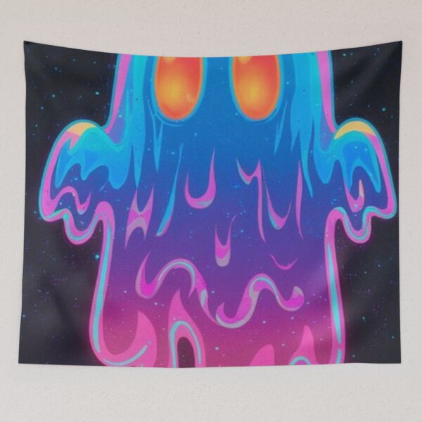 Item preview, Trippy Neon Melting Ghost — Psychedelic Halloween Art designed and sold by LYAN-STORE.