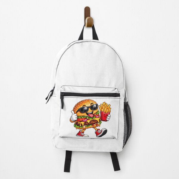 Item preview, Funny burger eating French fries for Fast food lovers designed and sold by Afnan Store.