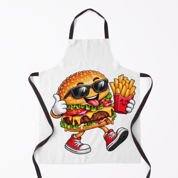 Item preview, Funny burger eating French fries for Fast food lovers designed and sold by Afnan Store.