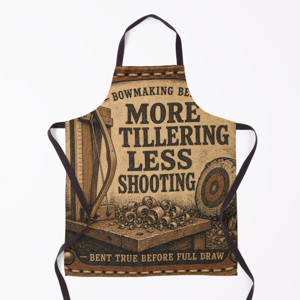 Item preview, More Tillering Less Shooting – Funny Archery Bowmaker Leather Patch Design designed and sold by BoosterShop.