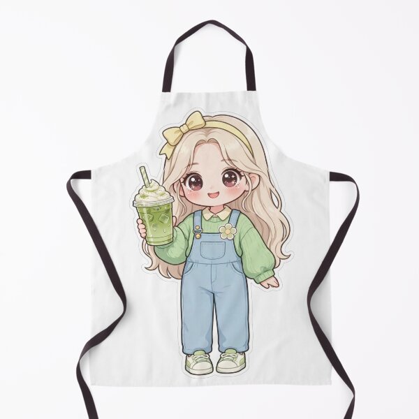 Item preview, Cute Matcha Girlie PNG, Kawaii Iced Matcha Girl Clipart designed and sold by GenZPopStudio.