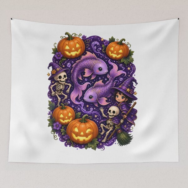 Item preview, Pisces Halloween Cute Purple Fish designed and sold by Zodiac Celestial Art.