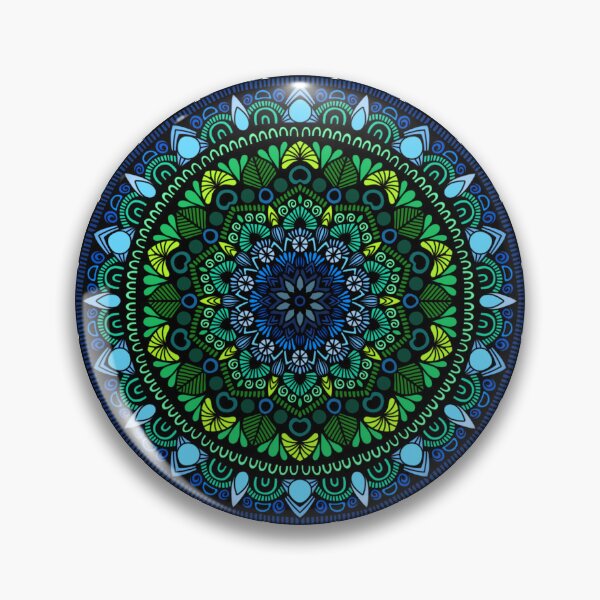 Item preview, Mystic Ocean Neon Mandala | Deep Blue and Green Zen Art designed and sold by FioreDiCiliegio.