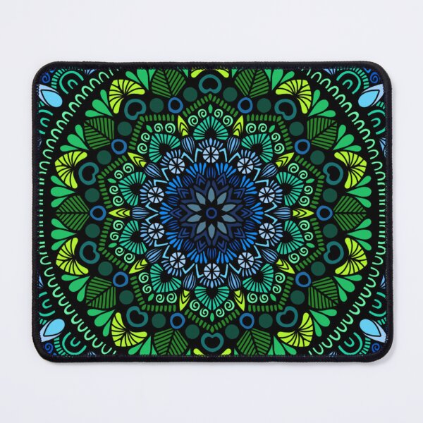 Item preview, Mystic Ocean Neon Mandala | Deep Blue and Green Zen Art designed and sold by FioreDiCiliegio.