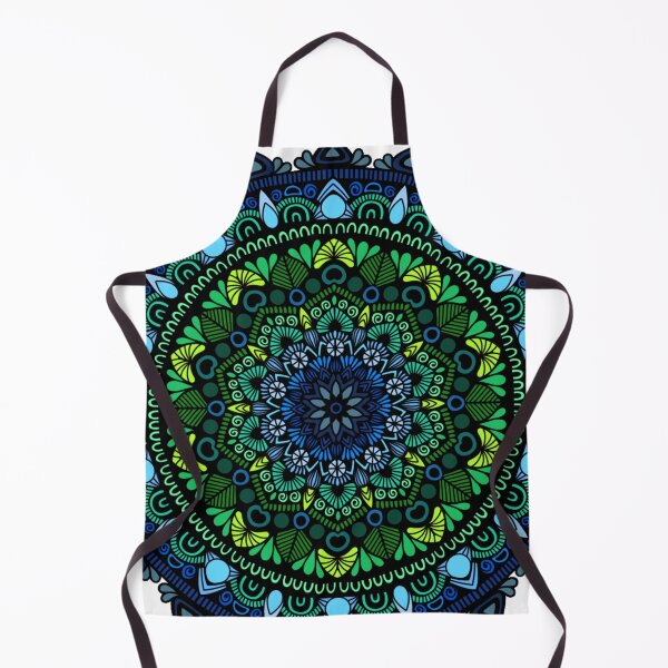 Item preview, Mystic Ocean Neon Mandala | Deep Blue and Green Zen Art designed and sold by FioreDiCiliegio.