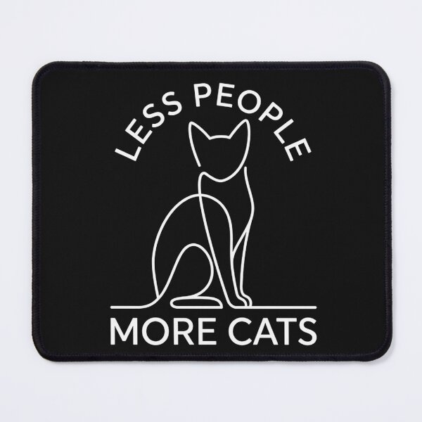 Item preview, Less People More Cats Minimalist Cat Line Art Graphic designed and sold by ArtLabCreations.