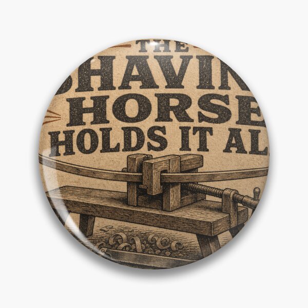 Artikelvorschau, The Shaving Horse Holds It All – Schnitzbank Grünholz Werkstatt Leder Patch entworfen und verkauft von BoosterShop.