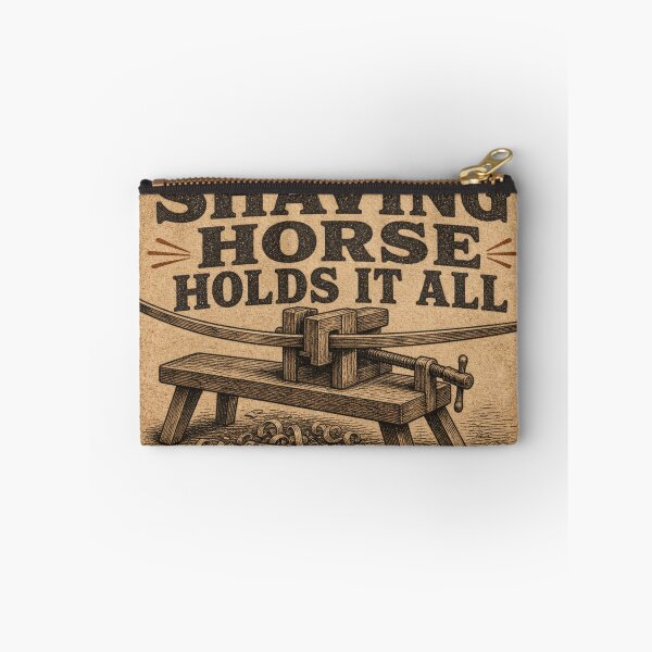 Item preview, The Shaving Horse Holds It All – Green Woodworking Bench Leather Patch designed and sold by BoosterShop.