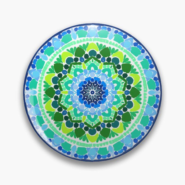 Item preview, Lineless Ocean Mosaic Mandala | Soft Blue and Green Zen Art designed and sold by FioreDiCiliegio.