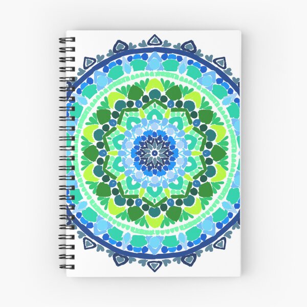 Artikelvorschau, Linienloses Ozean-Mosaik-Mandala | Zen-Kunst in sanften Blau- und Grüntönen entworfen und verkauft von FioreDiCiliegio.
