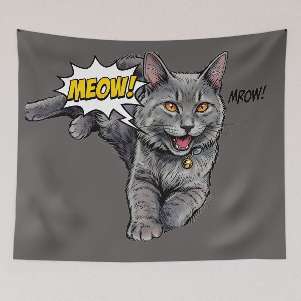 Item preview, grey cat designed and sold by angelicamstore.