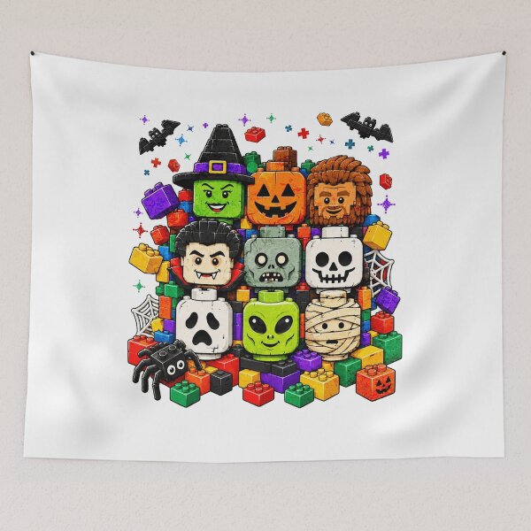 Item preview, Brick Or Treat Funny Halloween Building Blocks Toy  designed and sold by schoolofbullies.