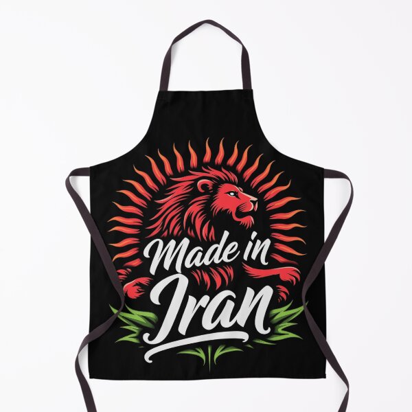 Artikelvorschau, Made in Iran Persian Lion - Red Sunburst Script Lettering Design entworfen und verkauft von Lucid Dream Pixel.