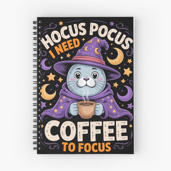 Item preview, I Need Coffee To Focus – Cute Witch Seal Halloween Art designed and sold by jkrphoto.