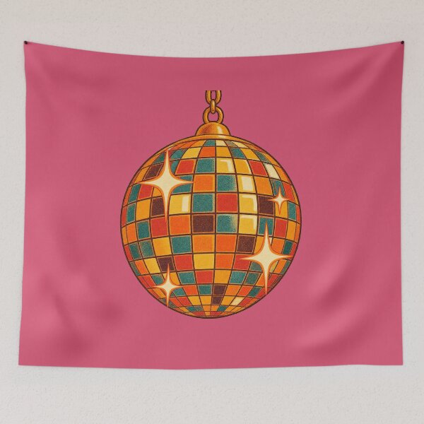 Item preview, Retro 1970s Disco Ball Postcard Art – Groovy Vintage Print designed and sold by MagicMakerPh.