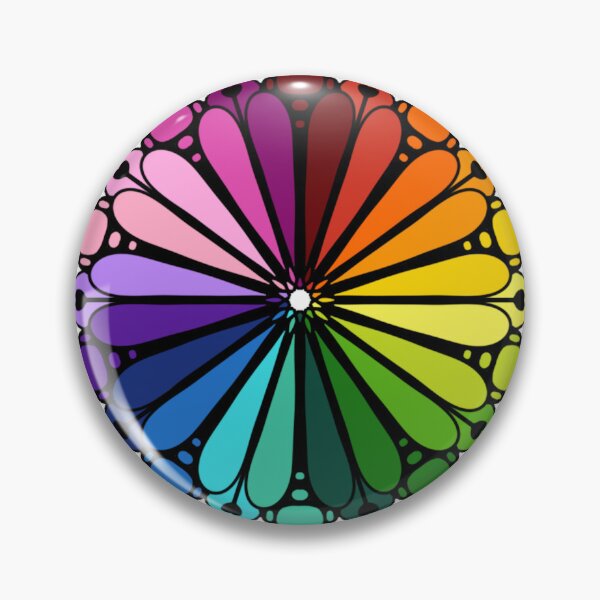 Item preview, Rainbow Color Wheel Mandala | Vibrant Stained Glass Geometric Art designed and sold by FioreDiCiliegio.