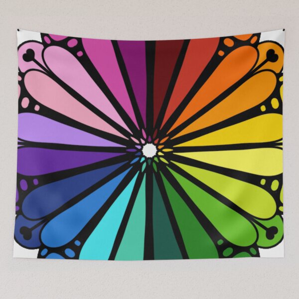 Item preview, Rainbow Color Wheel Mandala | Vibrant Stained Glass Geometric Art designed and sold by FioreDiCiliegio.