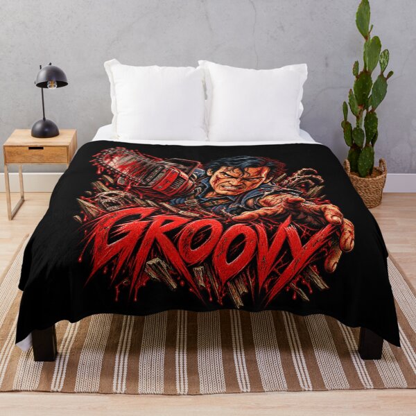 Artikelvorschau, Ash Williams Groovy Evil Dead entworfen und verkauft von Pandaburba.
