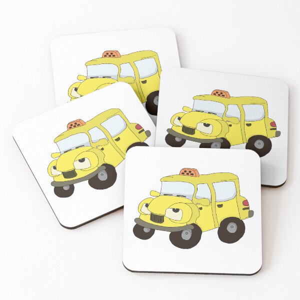 Item preview, Cute Yellow Taxi Cartoon | Funny Tired Car Things with Feelings Sticker designed and sold by MyxaART.