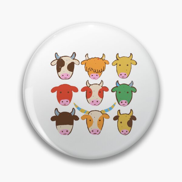 Item preview, Cattle Breed Sticker Pack - Nine Cow Faces designed and sold by BysonDesigns.