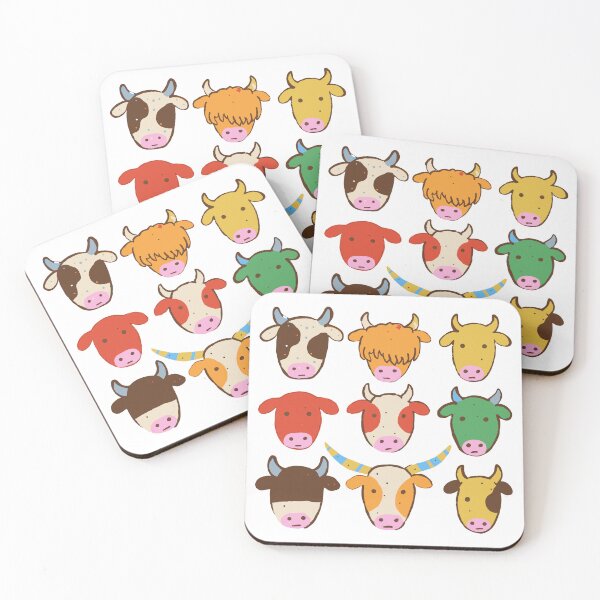 Item preview, Cattle Breed Sticker Pack - Nine Cow Faces designed and sold by BysonDesigns.