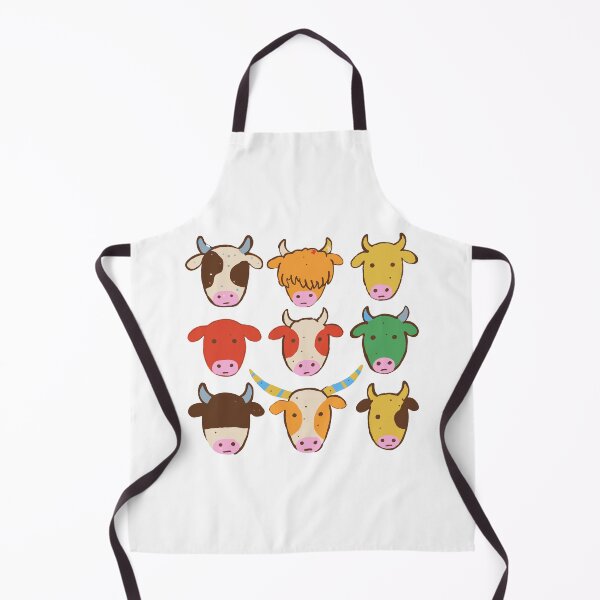Aperçu de l'œuvre Pack d'autocollants de races bovines - Neuf visages de vaches créée et vendue par BysonDesigns.