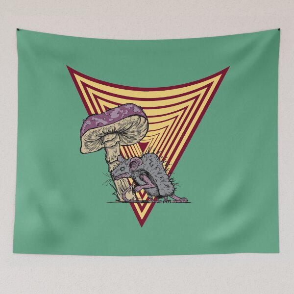 Item preview, Trippy Mushroom and Rat Design | Psychedelic Retro Graphic Art designed and sold by Half Mess.