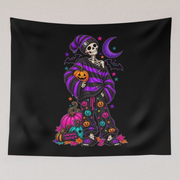 Item preview, Spooky Vibes Halloween Skeleton & Ghost – Cute Creepy Pumpkin Design designed and sold by JeraiffsonCorner .