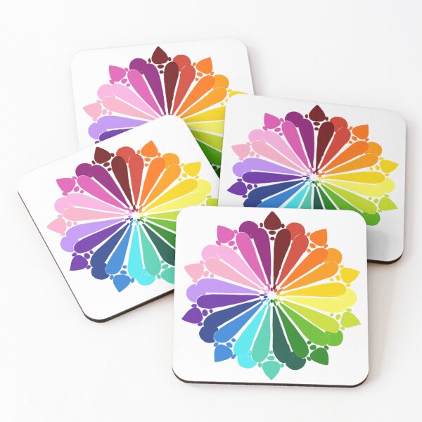 Item preview, Lineless Rainbow Color Wheel Mandala | Vibrant Vector Mosaic Art designed and sold by FioreDiCiliegio.