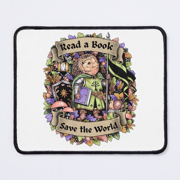 Item preview, Hedgehog Green Knight "Read a Book, Save the World"  designed and sold by Kelsey Worth.