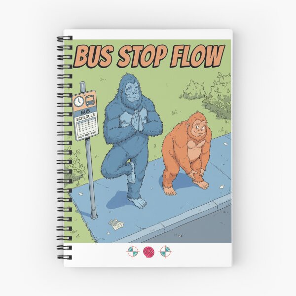 Item preview, Bus Stop Flow – Cute Yoga Bigfoot Sasquatch Cartoon Art designed and sold by Whimsy Trail Co.