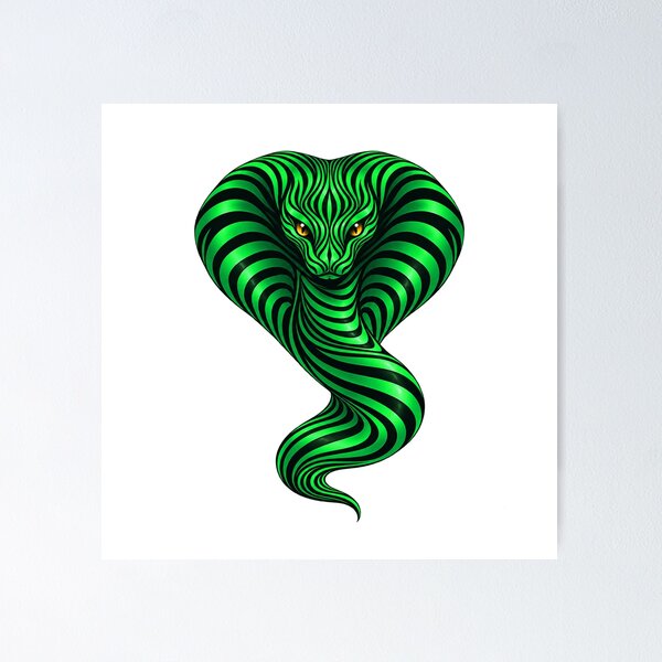 Item preview, Emerald Cobra Green and Black Snake Art designed and sold by sasaPRO.