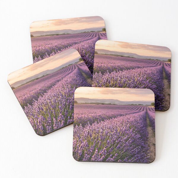 Item preview, Rows of lavender blooming in a French countryside field at sunset designed and sold by homydesign.