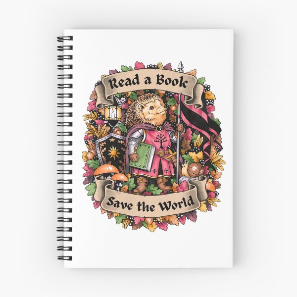 Item preview, Hedgehog Red Knight "Read a Book, Save the World"  designed and sold by Kelsey Worth.