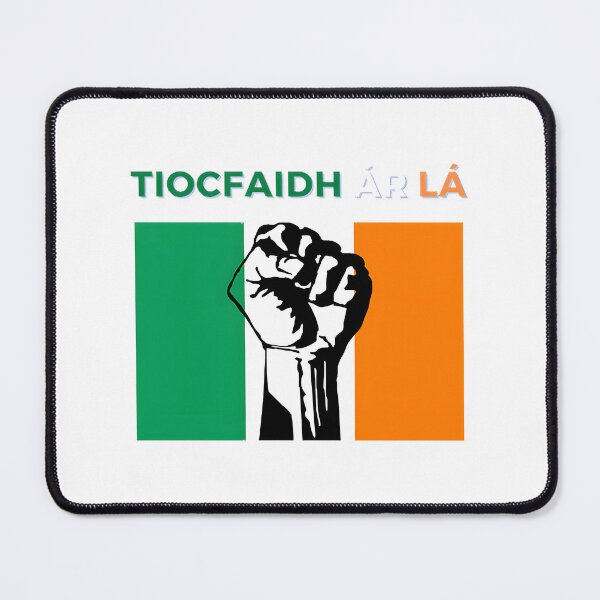 Item preview, Tiocfaidh Ár Lá Irish Flag Raised Fist Design in Green White and Orange Colors designed and sold by Abbozuz.