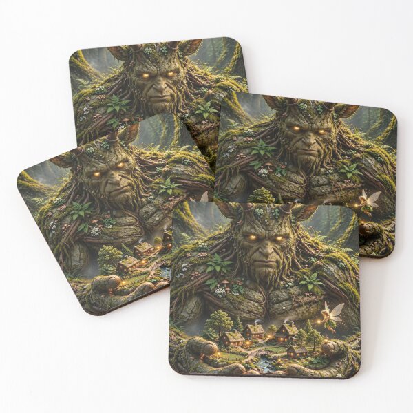 Item preview, Enchanted Forest Guardian and Fairy Village – Mystical Nature Spirit Fantasy Artwork designed and sold by DrakariArt.