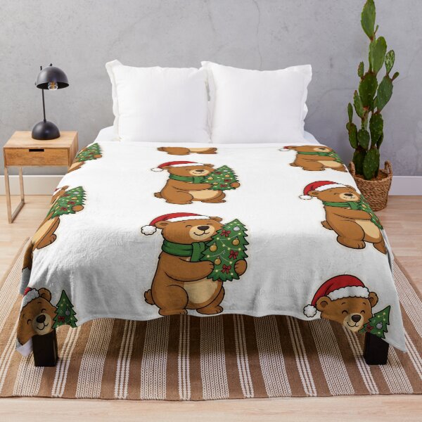 Item preview, Cute Bear Hugging Christmas Tree – Cozy Festive Holiday Animal Character designed and sold by Confuzz1ed.