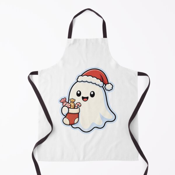 Item preview, Cute Ghost Wearing Santa Hat and Holding Christmas Stocking – Funny Holiday Character designed and sold by Confuzz1ed.