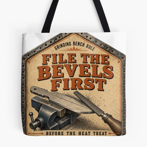Item preview, File The Bevels First – Knifemaking Grinding Bench Tool Catalog Sign designed and sold by BoosterShop.