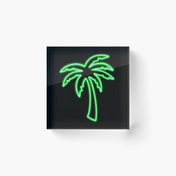 Aperçu de l'œuvre Neon Palm Tree créée et vendue par Super Neon Pixels .