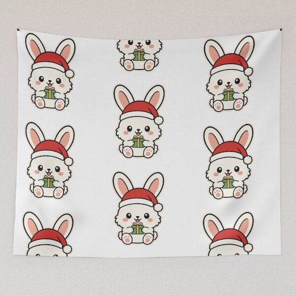 Item preview, Cute Rabbit Sitting With a Gift – Adorable Festive Holiday Animal designed and sold by Confuzz1ed.