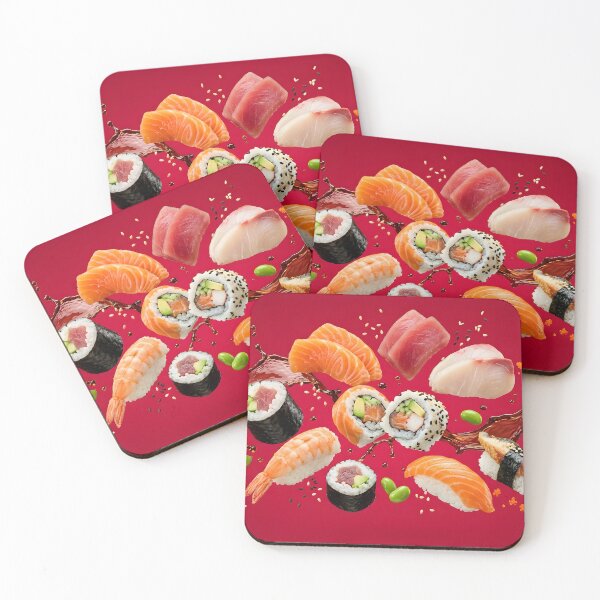 Item preview, Assorted sushi and sashimi with soy sauce splash designed and sold by homydesign.