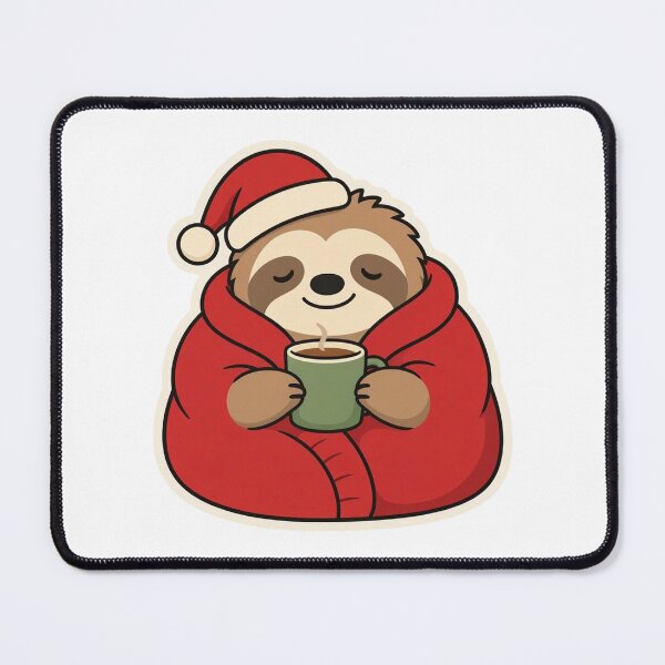 Item preview, Sleepy Sloth Holding Hot Cocoa – Cozy Christmas Winter Animal Character designed and sold by Confuzz1ed.