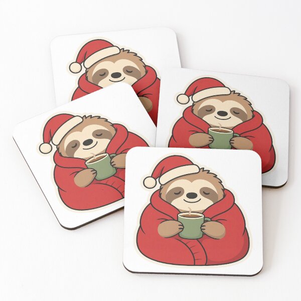 Item preview, Sleepy Sloth Holding Hot Cocoa – Cozy Christmas Winter Animal Character designed and sold by Confuzz1ed.