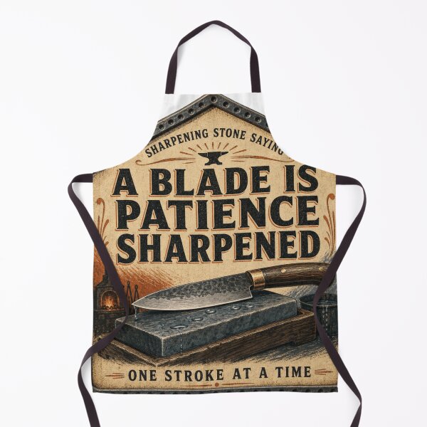 Aperçu de l'œuvre A Blade Is Patience Sharpened – Motif Pierre à Aiguiser Couteau Catalogue créée et vendue par BoosterShop.